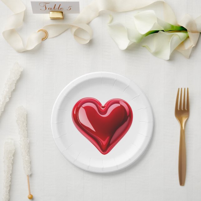 Plato De Papel Fiestas de amor (Boda)