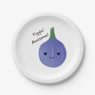 Plato De Papel figgin Awesome Fig Pun
