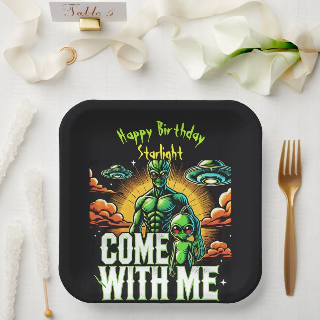 Plato De Papel Figuras extranjeras: aventuras en el espacio (Boda)