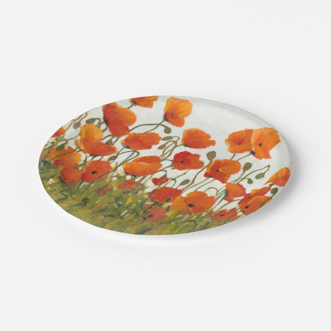 Plato De Papel Filas de Poppies I (Angular)