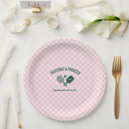 Plato De Papel Fin de semana de soltera de Pickleball moderno y P