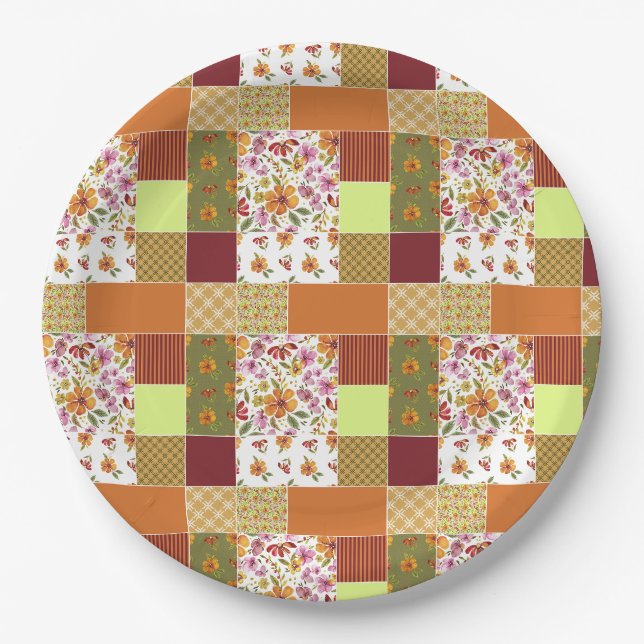 Plato De Papel Finalmente, Patchwork Quilt de tramposos de primav (Anverso)