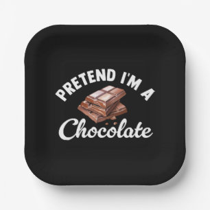Plato De Papel Finge que soy una barra de chocolate