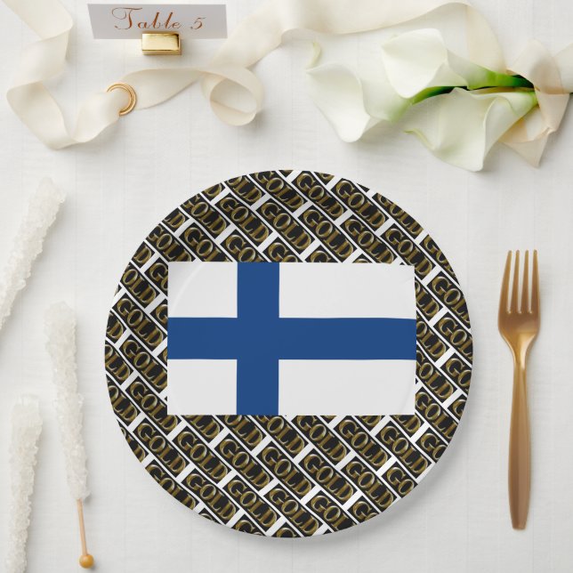 PLATO DE PAPEL FINLAND GOLD (Boda)