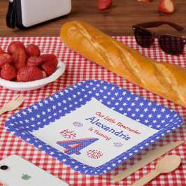 Plato De Papel Firecracker 4ª Placas de papel de cumpleaños