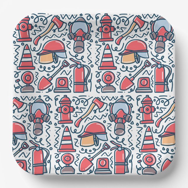Plato De Papel Firefighter (Anverso)