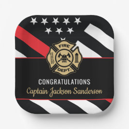 Plato De Papel Fireman Fire Department Firefighter Retirement