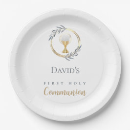 Plato De Papel First Holy Communion boy