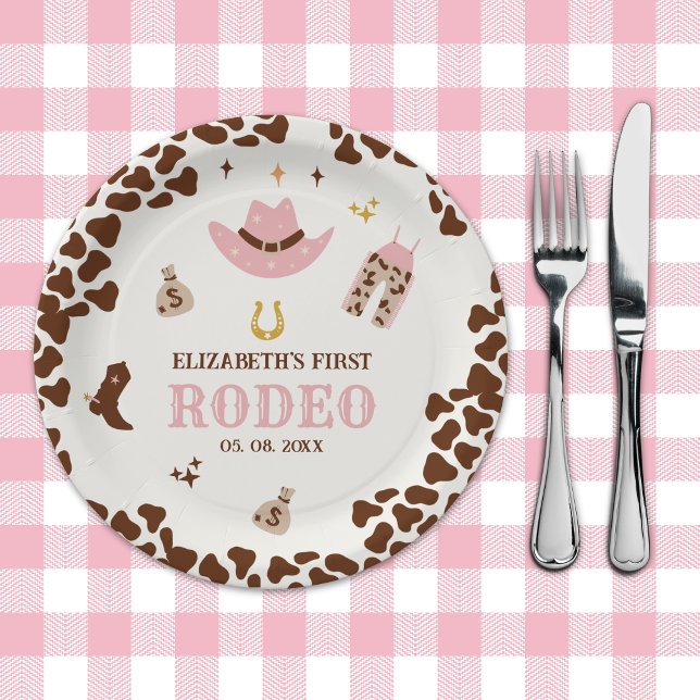 Plato De Papel First Rodeo Birthday Girl, Fun Cowgirl (Subido por el creador)