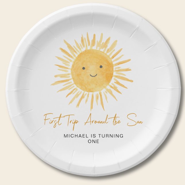 Plato De Papel First Trip Around The Sun Boy's Birthday Party (Subido por el creador)