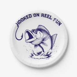 Plato De Papel Fish-Hooked on Reel Fun