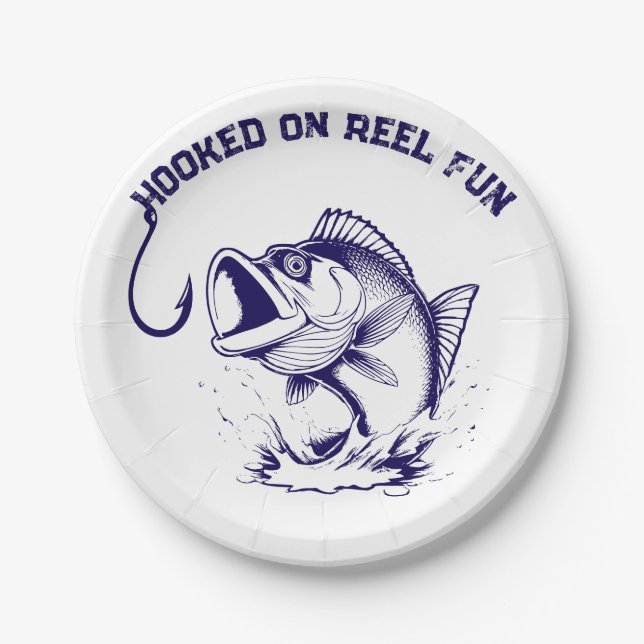 Plato De Papel Fish-Hooked on Reel Fun (Anverso)