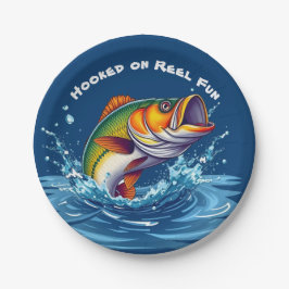 Plato De Papel Fish-Hooked on Reel Fun
