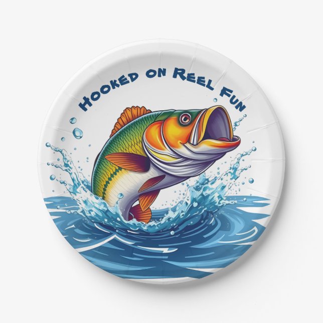 Plato De Papel Fish-Hooked on Reel Fun (Anverso)