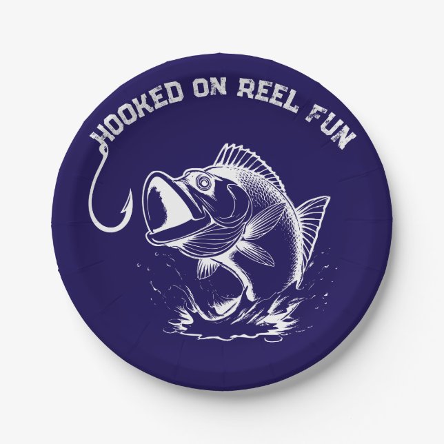 Plato De Papel Fish-Hooked on Reel Fun (Anverso)