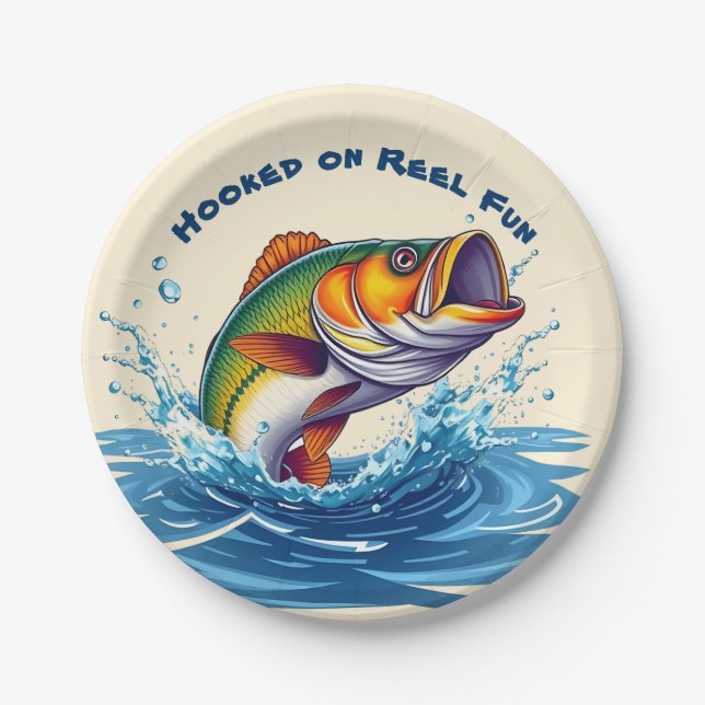 Plato De Papel Fish-Hooked on Reel Fun (Anverso)
