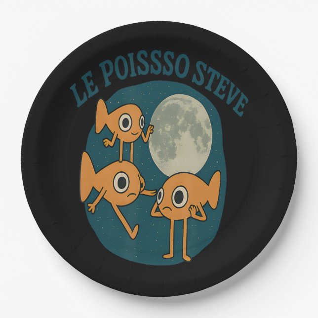 Plato De Papel Fish Le Poisson Steve Funny Fish (Anverso)