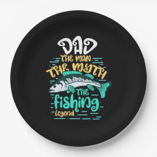Plato De Papel Fisher Dad La Leyenda De La Pesca