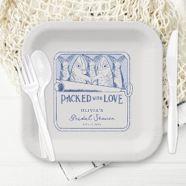 Plato De Papel Fisherman Aesthetic Sardines Brillante