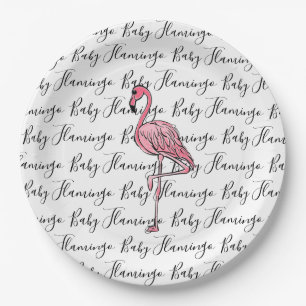 Plato De Papel Flamencos flamingo rosa, ave tropical rosa
