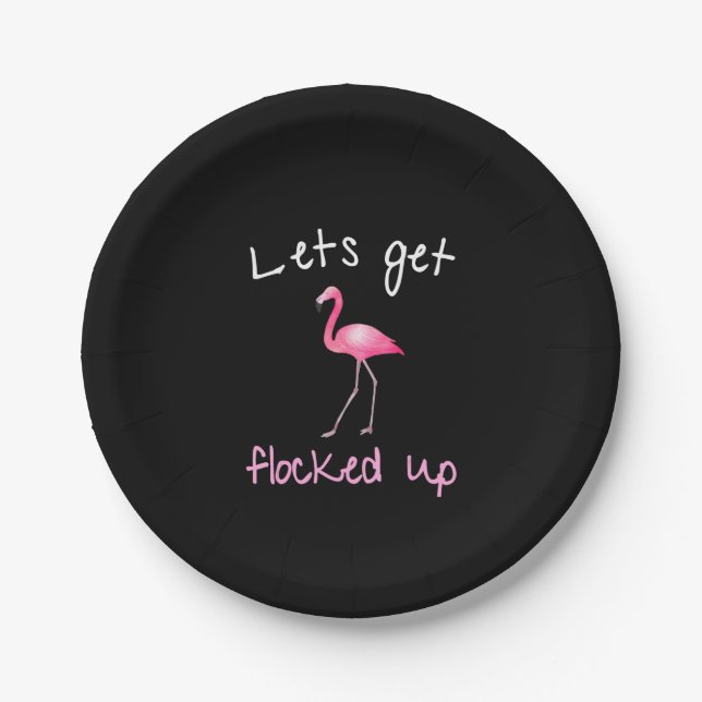 Plato De Papel Flamencos | Flamingo - Volemos (Anverso)