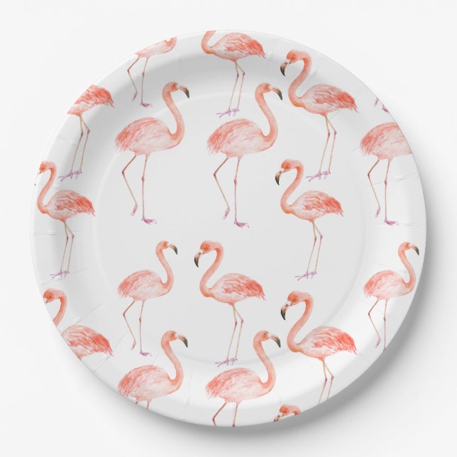 Plato De Papel Flamencos rosados (Anverso)