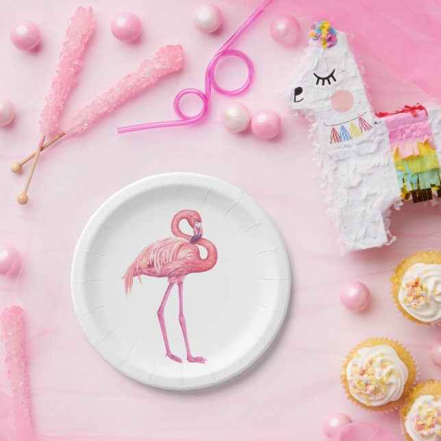 Plato De Papel Flamingo 2 (Fiesta)