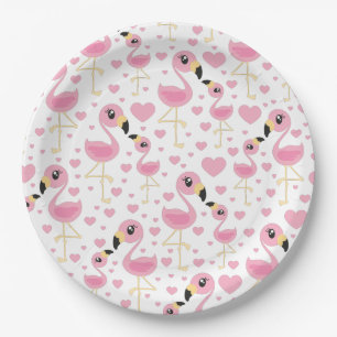 Plato De Papel Flamingo Baby Shower Cute Tropical