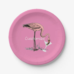 Plato De Papel Flamingo Beber Martini Thunder_Cove