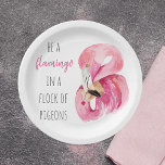 Plato De Papel Flamingo De Color Rosa Exótico Moderno Con Cita<br><div class="desc">Flamingo De Color Rosa Exótico Moderno Con Cita</div>