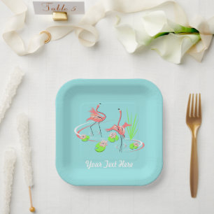 Plato De Papel Flamingo Fandango Duo 2 Texto cuadrado