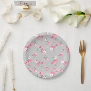 Plato De Papel Flamingo Love Placas multipapel
