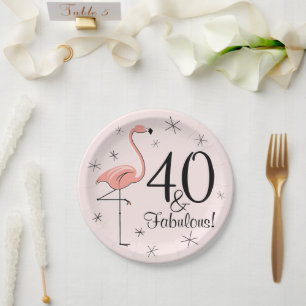 Plato De Papel Flamingo Rosa 40 y Fabulous paper plate