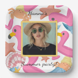 Plato De Papel Flamingo summer party photo