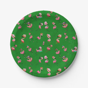Plato De Papel Flamingos