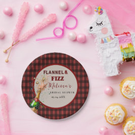 Plato De Papel Flannel & fizz invierno ducha de novia roja y negr