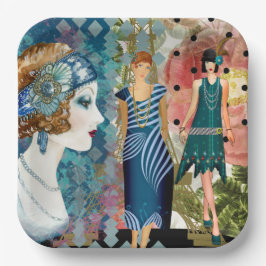 Plato De Papel Flappers Art Deco