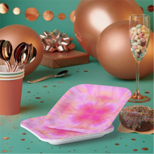 Plato De Papel Flare rosa