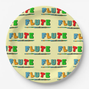 Plato De Papel Flauta colorida