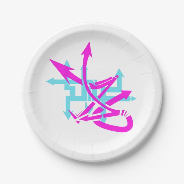 Plato De Papel Flechas abstractas de placas de papel (Anverso)