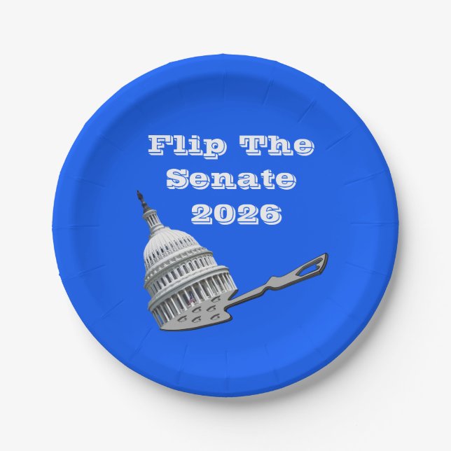 Plato De Papel Flip The Senate Vote Blue 2026 (Anverso)