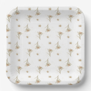 Plato De Papel Flor alpina Edelweiss