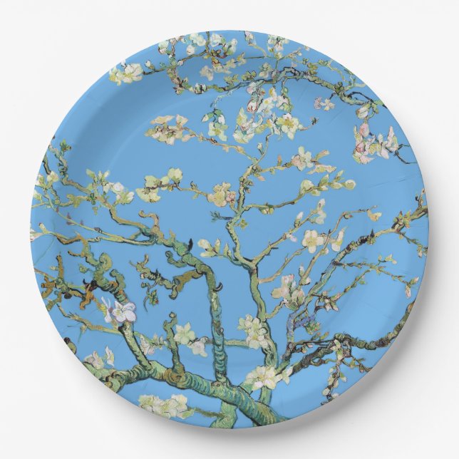 Plato De Papel Flor de Almendro Vincent Van Gogh (Anverso)