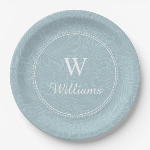 Plato De Papel Flor de avellano azul vintage personalizada