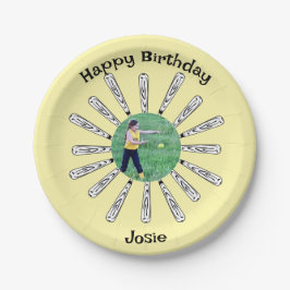 Plato De Papel Flor de bola de softbol