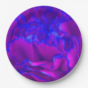 Plato De Papel Flor de canal rosa y azul Fuschia en negrita