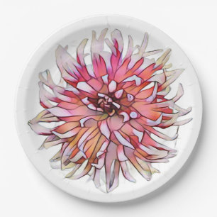 PLATO DE PAPEL FLOR DE DALIA