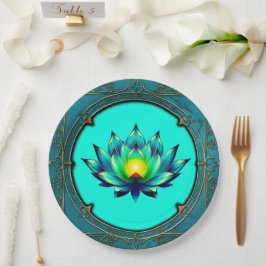 Plato De Papel Flor de elegancia, Mystic Lotus.