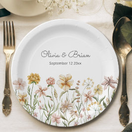 Plato De Papel Flor de flores silvestres personalizadas Flora de 