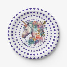 Flor de fondo blanco azul Unicornio